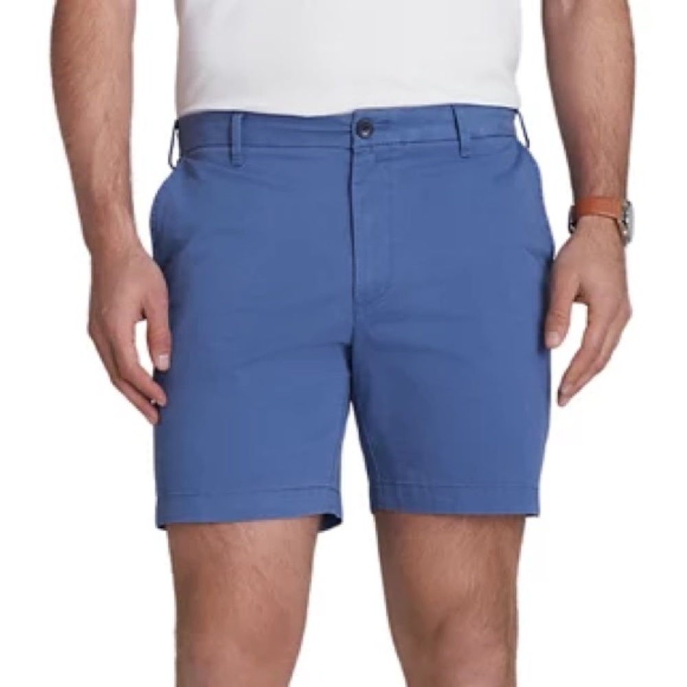 7" Saltwater Flat Front Stretch Shorts size 34 BLUE